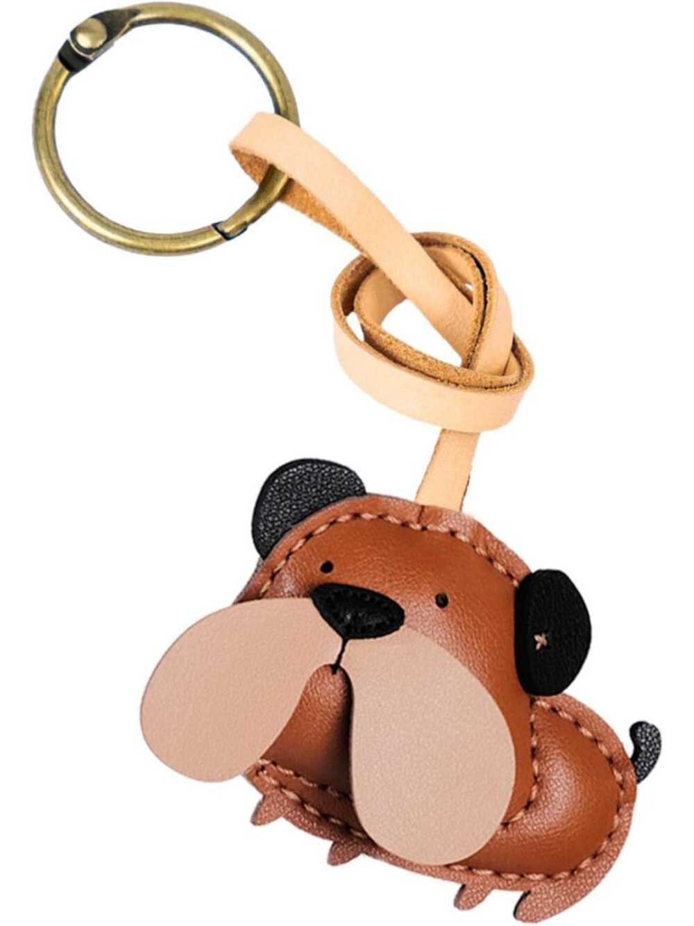 Adorable Leather Dog Bag Charm - Unique Keychain for Purses & Backpacks Gift